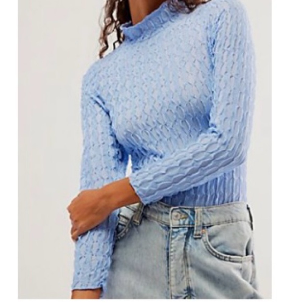 Free People Blue Party Favor Bodysuit
